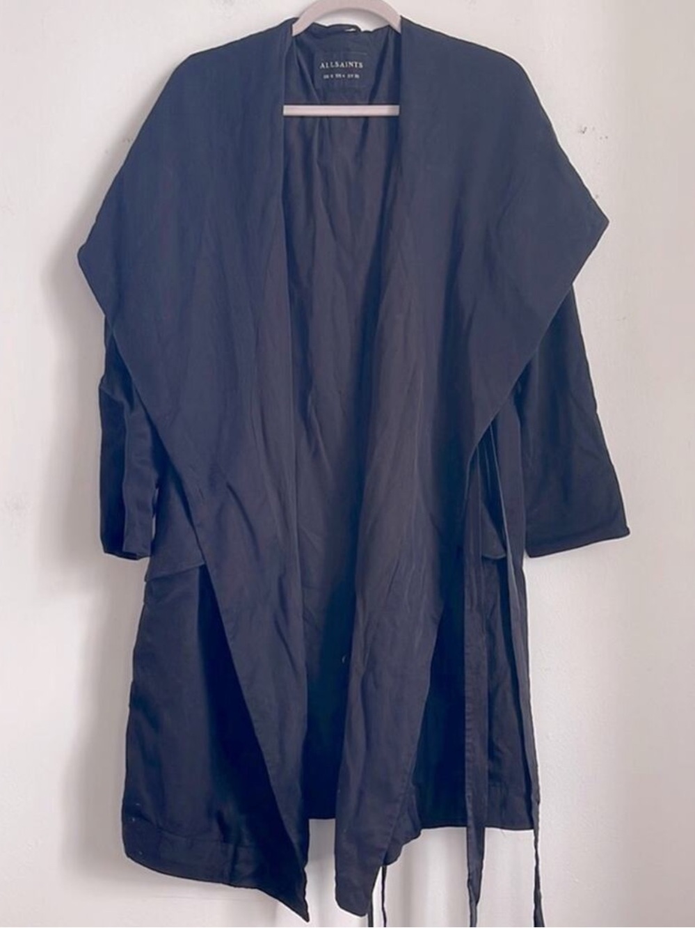 All Saints Pelya Parka hooded shawl collar midi utility coat sz 4